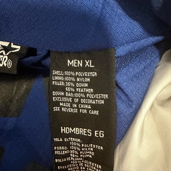 STARTER VTG Y2K Men’s Sz: XL Down Jacket Heavy Duty Ski Winter Black & Blue. - Picture 8 of 16